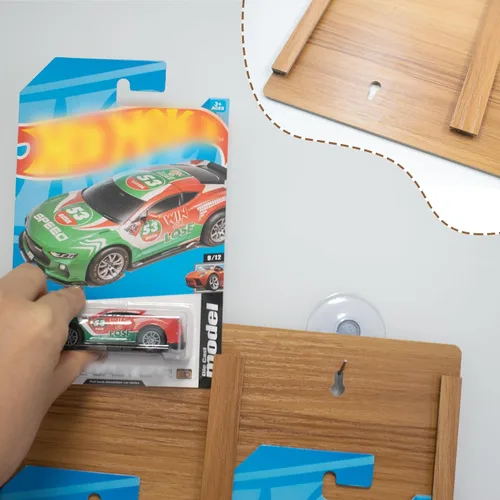 Vista 3 de Estuche de exhibición de 3 piezas para autos empaquetados, organizador colgante para modelos de autos empaquetados, estuche de almacenamiento