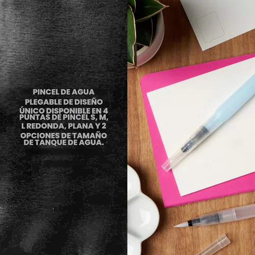 Vista 6 de Sakura Cepillo de agua Koi - Cepillo para acuarela - Depósito de 0.3 fl oz - 4 puntas de pincel surtidos
