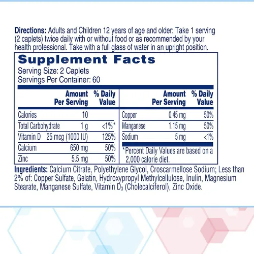 Vista 6 de Citracal Maximum, Highly Soluble, Easily Digested, 630 mg Calcium Citrate with 1000 IU Vitamin D3, Bone Health Supplement for Adults, Caplets, 120