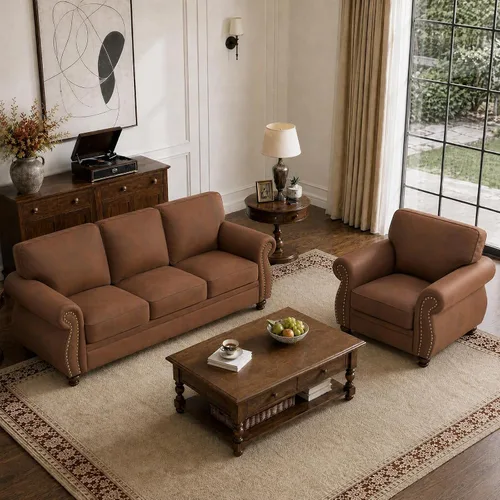 Vista 14 de Couchus Silla decorativa Mid-Century de 42 pulgadas de ancho, sofá