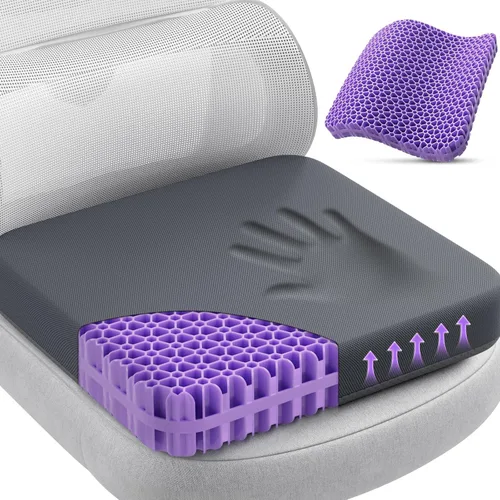 Vista 9 de TushGuard Cojín de asiento de gel para estar sentado durante mucho tiempo Negro y azul