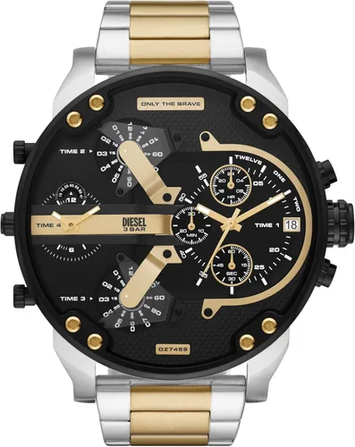 Vista 11 de Diesel Mr. Daddy 2.0 - Reloj de hombre con cronógrafo de tamaño extra grande y correa de acero inoxidable, silicona o cuero