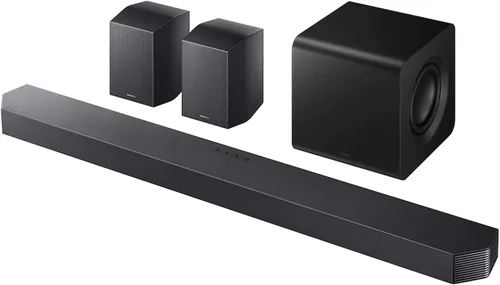 Vista 10 de Samsung Barra de sonido de la serie B, subwoofer HW-B650F de 3.1 canales, con subwoofer inalámbrico, Dolby Audio/DTS Virtual:X, Q-Symphony, HDMI ARC