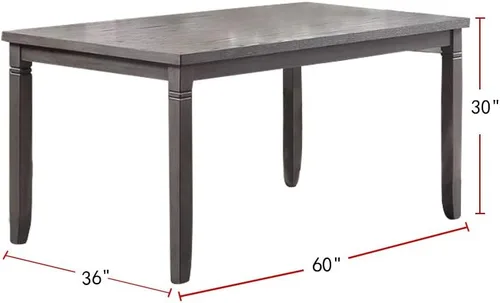 Vista 3 de simple relax Dasher - Juego de comedor de madera de 6 piezas, gris y beige
