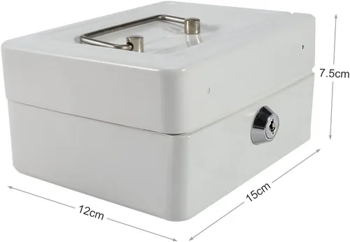 Vista 5 de Shanrya Caja de seguridad segura, mini caja de seguridad portátil con cerradura para el hogar, oficina, joyería, uso en efectivo, almacenamiento
