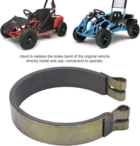 Vista 2 de Fydun Banda de freno de 4 pulgadas, kit de pasador de banda de freno de acero y cerámica de alto rendimiento de 7/8 pulgadas de ancho para Go Karts
