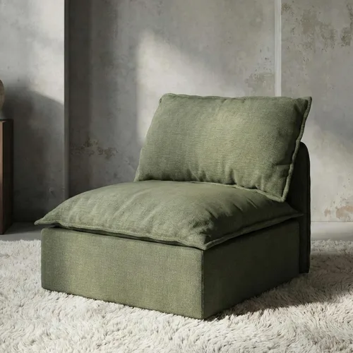 Vista 20 de Acanva Sofá modular modular para sala de estar, cómodo sofá convertible en nube, sofá de gran tamaño con otomana y fundas de felpilla lavables