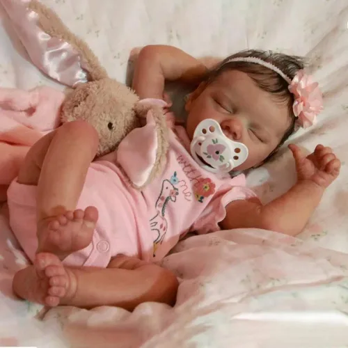 Vista 2 de cosheng Muñecas realistas de bebé recién nacido, muñecas de bebé prematuro realistas de 18 pulgadas con cuerpo de tela suave, muñeca de vinilo