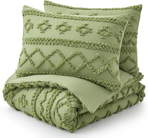 Vista 63 de Oli Anderson Juego de Edredón Beige Queen Acolchado Juego de Ropa de Cama Queen 3 Piezas, Edredón Boho Shabby Chic con 2 Fundas de Almohada