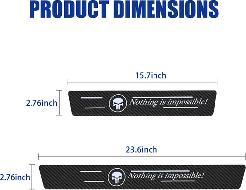 Vista 2 de NEFZT508KLT-4PS - Protector de umbral de puerta de cuero de fibra de carbono para automóvil, protector universal de pedal de bienvenida, resistentes