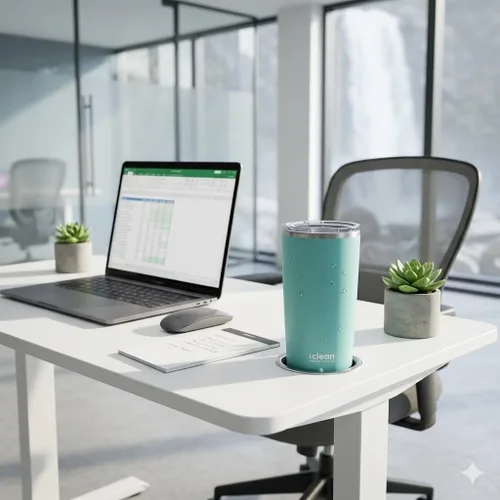 Vista 7 de THE CLEAN HYDRATION CO. Vaso aislado con revestimiento de cerámica de 20 onzas, tapa a prueba de derrames, aislado al vacío, mantiene el sabor