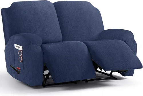 Vista 9 de 3 fundas elásticas para sillas reclinables, fundas de tela de felpa y protectores duraderos de muebles para niños y mascotas (1 plaza, negro)
