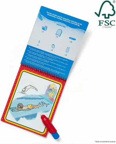 Vista 3 de Melissa & Doug On The Go Water Wow! Almohadilla de actividades para colorear reutilizable que se revela con agua - Selva