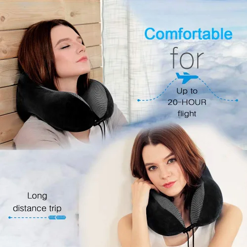 Vista 2 de Almohada de viaje, la mejor almohada cervical de espuma viscoelástica, soporte de cabeza, almohada suave de apoyo para la cabeza para dormir