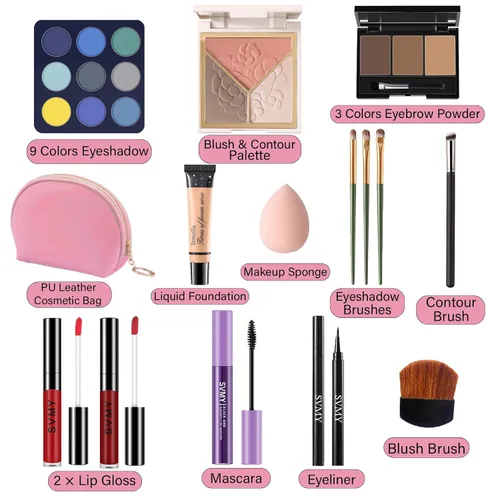 Vista 2 de Set de maquillaje para mujeres, kit de maquillaje para principiantes y profesionales, juego de maquillaje para adolescentes y adultos, regalo