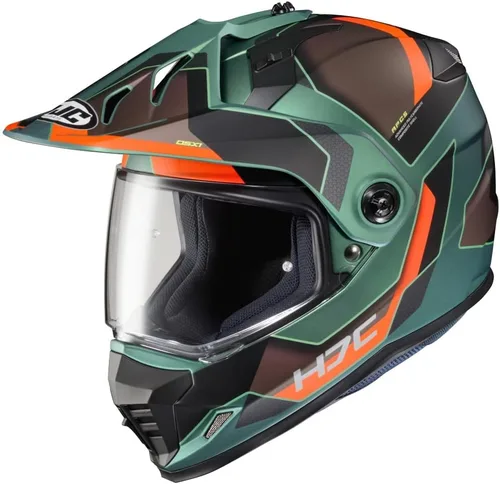 Vista 2 de Casco de motocicleta off-road HJC DS-X1 Synergy con protector HJ-27 Pinlock, aprobado por DOT (MC3HSF, XS)