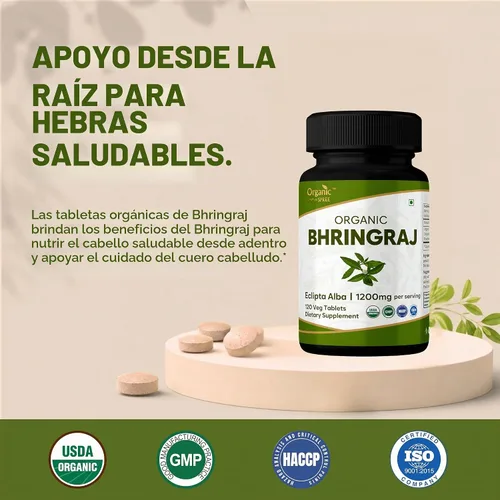 Vista 2 de ORGANIC SPREE Bhringraj 120 tabletas – Apoya la nutrición del cabello, el crecimiento saludable del cabello y la salud del cuero cabelludo*