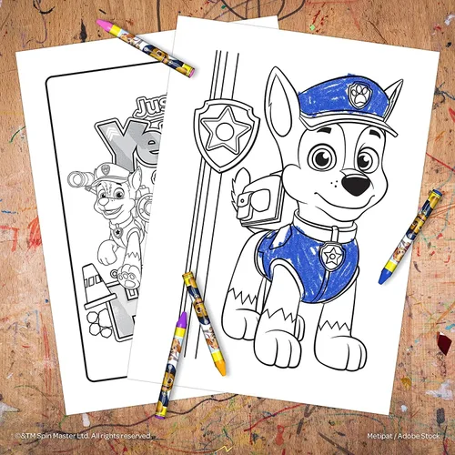 Vista 4 de Paw Patrol Libro gigante para colorear con crayones 192p para colorear con 48 crayones incluidos