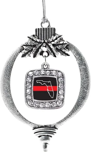 Vista 191 de Inspired Silver - Nana púrpura - Adorno de Navidad plateado - Adorno cuadrado para árbol de Navidad con circonita cúbica - Decoración colgante