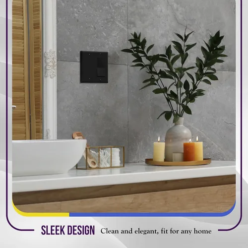 Vista 7 de ENERLITES Combination Decorator - Placa de pared basculante y salida en blanco, tamaño estándar, cubierta de interruptor de luz de 2 cuadras, 4.50 x