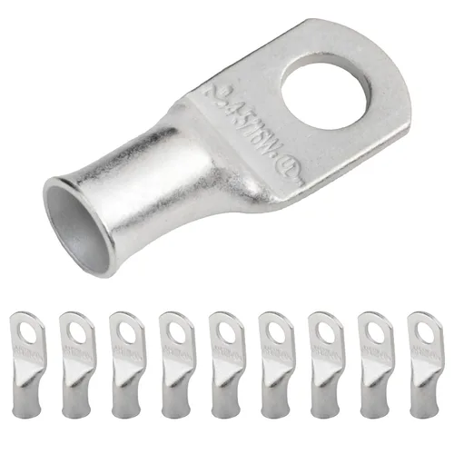 Vista 190 de SELTERM 5 piezas terminales de cable de cobre estañado 1/0 AWG perno de 1/2", extremos de cable de batería, terminales de anillo, conectores