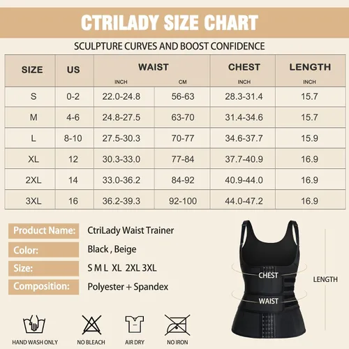 Vista 2 de CtriLady Chaleco moldeador de cintura para mujer, con control de abdomen, doble compresión, corsé de cincha de busto abierto