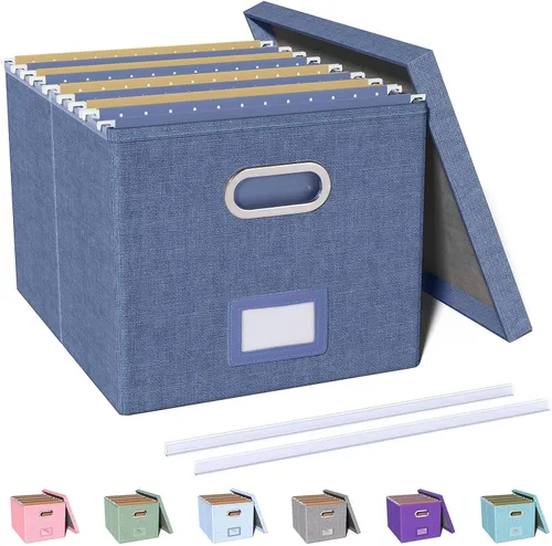 Vista 33 de Oterri Organizador de Archivos, Caja de Archivos, Gabinete de Archivos para Almacenamiento de Carpetas de Archivos Tamaño Carta, Organizador