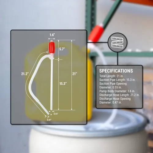 Vista 5 de TERA BOMBA TRDP14 Bomba de combustible manual manual para sifón de gas Bomba de transferencia líquida, para aceites ligeros, queroseno o productos
