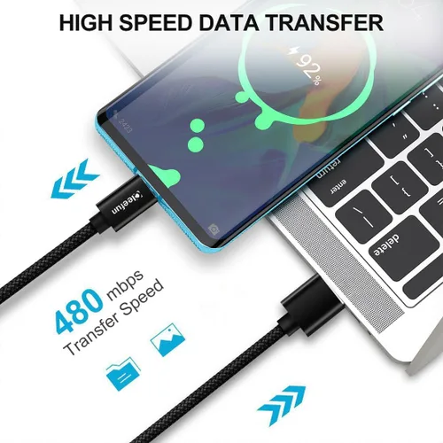 Vista 4 de CLEEFUN Cable USB C, cable USB a USB C trenzado, [paquete de 5, 3/3/6/6/10 pies] cargador tipo C cable de carga rápida para iPhone 16 15 Pro