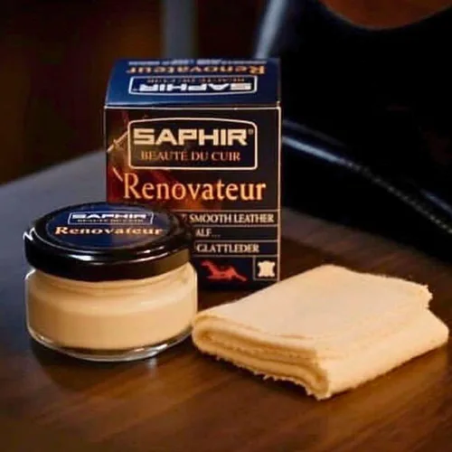 Vista 4 de SAPHIR Beauté du Cuir Renovateur - Cleans, Nourishes, Protects and Shines - with Chamois Cleaning Cloth