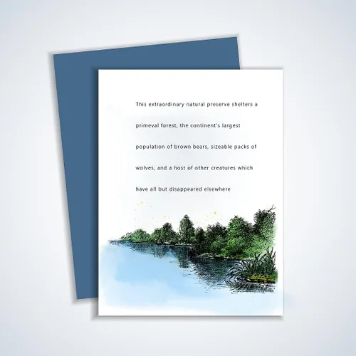 Vista 3 de Sellos transparentes de fondo de paisaje de árbol lago para hacer tarjetas, decoración de álbumes de recortes, sellos transparentes de silicona