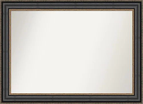 Vista 64 de Amanti Art Espejo personalizado, espejo de baño negro puente, espejo de pared o espejo de tocador de baño sobre el fregadero (26 x 26 pulgadas)