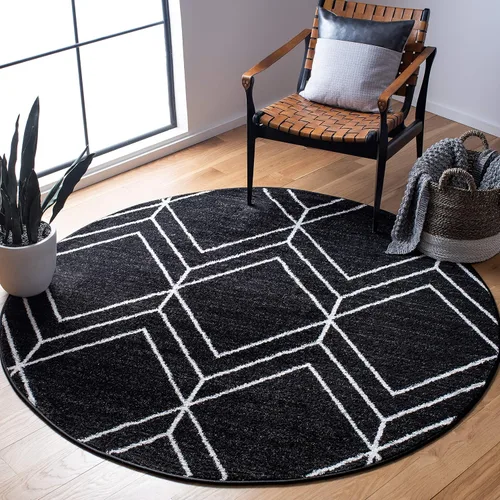 Vista 63 de SAFAVIEH Adirondack Collection - Alfombra decorativa, 2 x 3 pies, color negro y marfil, diseño geométrico moderno, no desprende pelusa y de fácil