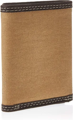 Vista 2 de Timberland PRO Billetera triple RFID de cuero de lona para hombre con bolsillos con cremallera
