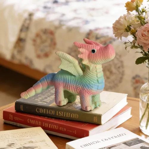 Vista 2 de Bonita decoración de dragones alados para estantería de escritorio en casa, regalo único para amigos y familiares, mini figura de dragón criatura