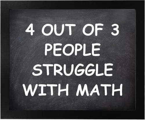 Vista 6 de People Struggle With Math Sarcastic Typography Wall Art Bar, 10x8 Unframed Right at home in the office or the classroom.