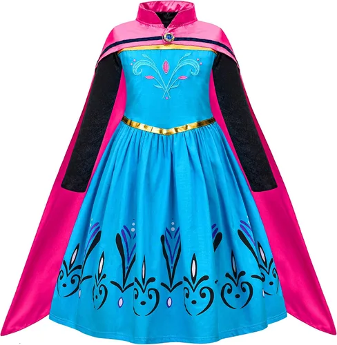 Vista 3 de Avady Anna Dress for Girls Frozen Princess Costumes Kids Cosplay Dress Up Birthday Party Halloween Christmas Outfits