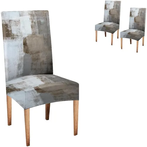 Vista 159 de TOMWISH Juego de 2 fundas para sillas de comedor, color turquesa y gris, fundas elásticas para sillas Parsons, de elastano, lavables, protectores