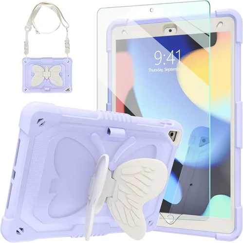 Vista 9 de Ambison Funda para iPad de 9ª/8ª/7ª Generación de 10.2 pulgadas con Protector de Pantalla de Vidrio, Cubierta Protectora Resistente a Prueba