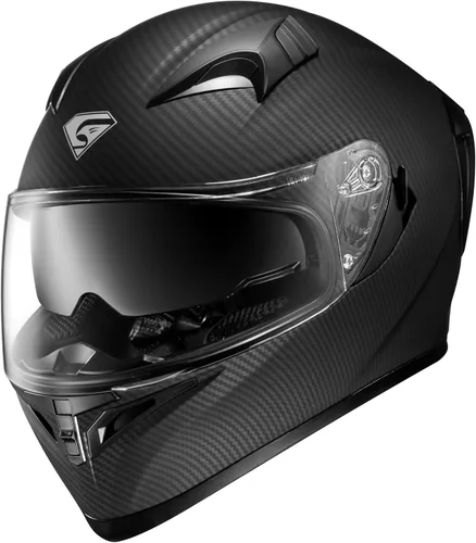 Vista 9 de KYPARA Casco de motocicleta de cara completa con visera interna tintada y aprobado por DOT para ciclomotor, ATV Cruiser Scooter