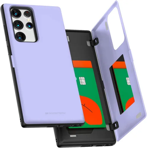Vista 96 de GOOSPERY Funda tipo cartera para Samsung Galaxy S22 Ultra, [tarjetero] parachoques magnético de puerta con cierre automático, cubierta protectora