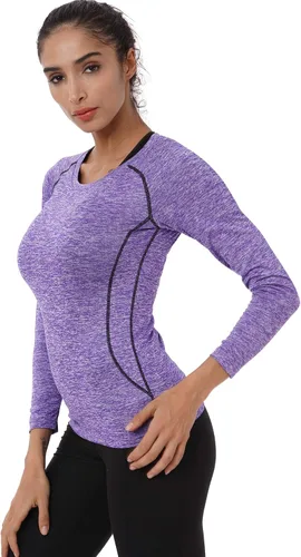 Vista 2 de NELEUS Women's 3 Pack Compression Shirts Long Sleeve Yoga Athletic Running T Shirt