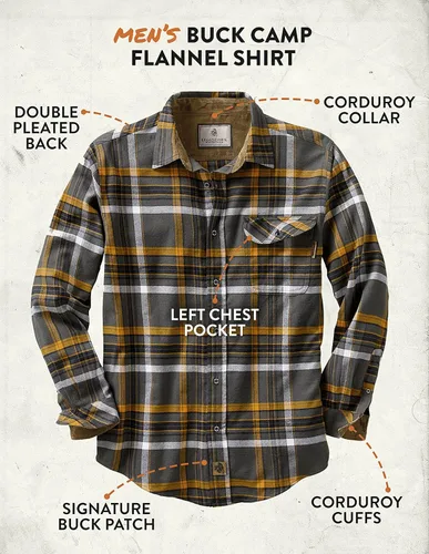 Vista 5 de Legendary Whitetails Buck Camp - Camisa de franela para hombre