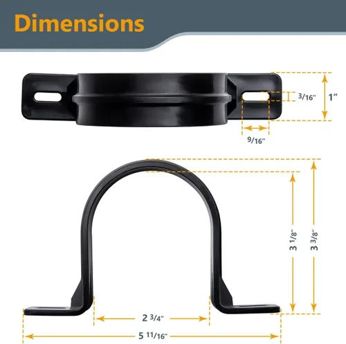 Vista 2 de POWERTEC 70319 Perchas para manguera de recolección de polvo de 2-1/2", tuberías y accesorios de recolección de polvo con tornillos de montaje