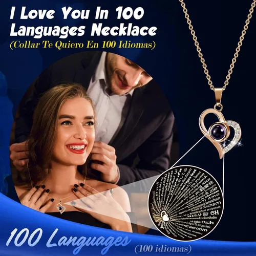 Vista 2 de AddWel Regalos de rosas para mujer, rosas azules reales preservadas con collar I Love You en 100 idiomas y lindo oso de musgo para novia, esposa