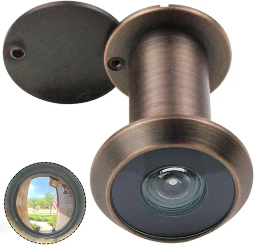 Vista 8 de Earl Diamond - Mirillas para puerta, mirilla de visor de puerta de latón macizo de 200 grados con cubierta de privacidad giratoria resistente