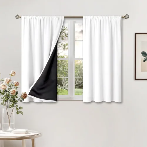 Vista 46 de BGment - Cortinas opacas para sala de estar de 63 pulgadas de largo, juego de 2 paneles, cortinas para oscurecer toda la habitación, cortinas