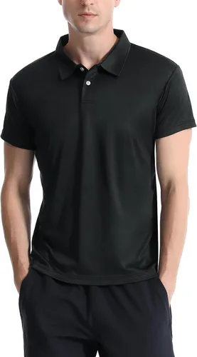 Vista 5 de Orrstarry Paquete de 5 polos para hombre, secado rápido, ropa deportiva de manga corta, polos de golf que absorben la humedad, camisa deportiva
