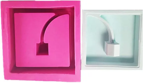 Vista 3 de Moldes de silicona para macetas de hormigón, moldes cuadrados geométricos de silicona para macetas de plantas suculentas, moldes de arcilla