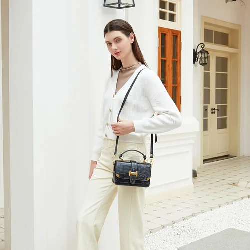 Vista 3 de LL LOPPOP Bolsos de hombro con asa superior para mujer, elegantes y pequeños, de cuero, estilo cartera